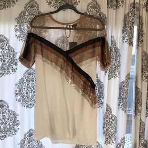 NBD Minidress Illusion Neckline w Sequins Size S